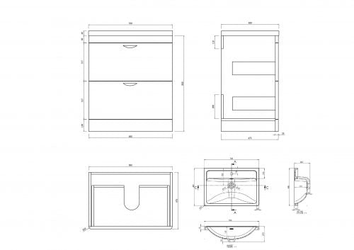 Apollo 700 FS Unit and Polymarble Basin Grey Gloss