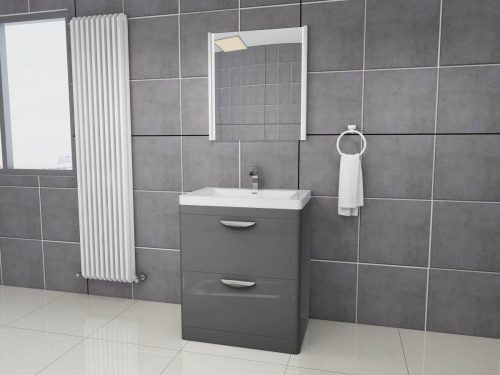 Apollo 800 FS Unit and Polymarble Basin Grey Gloss