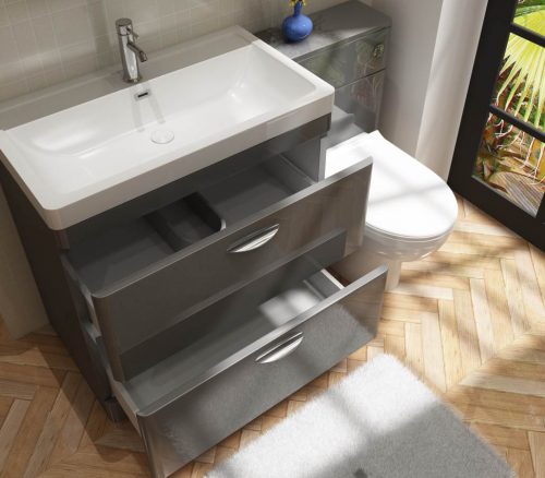 Apollo 800 FS Unit and Polymarble Basin Grey Gloss