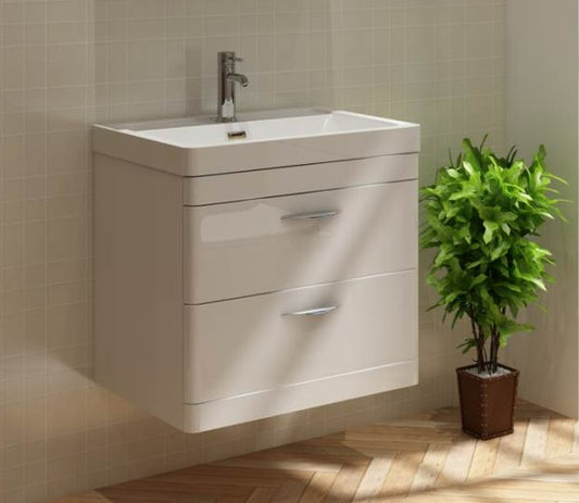 Apollo 500mm Wall Hung Unit & Ceramic Basin