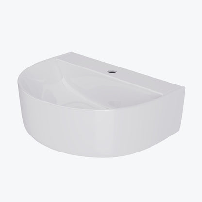 Malmo Curved Ceramic Wall Hung Cloakroom Basin White 445x330x155mm