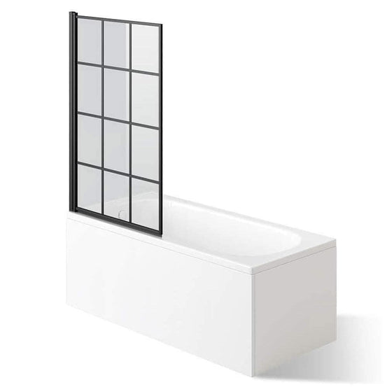 Boxa Black Crittall Bath Screen 1400x800mm