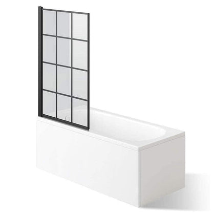 Boxa Black Crittall Bath Screen 1400x800mm