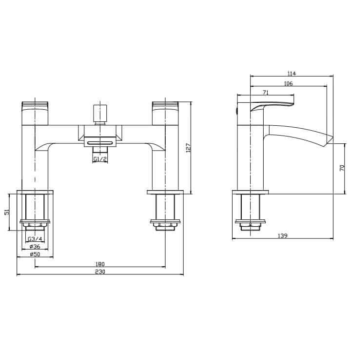 Carter Bath Shower Mixer - 3 Colours