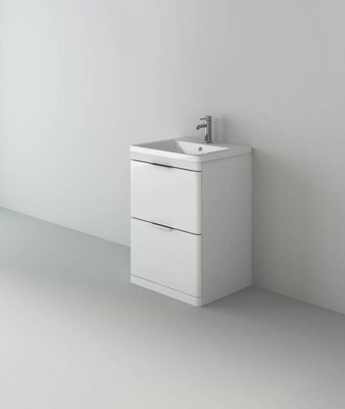 Comet 600 Waterproof Vanity with Ceramic Basin- White