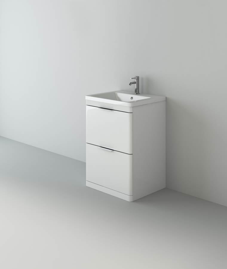 Comet 600 Waterproof Vanity with Ceramic Basin- White