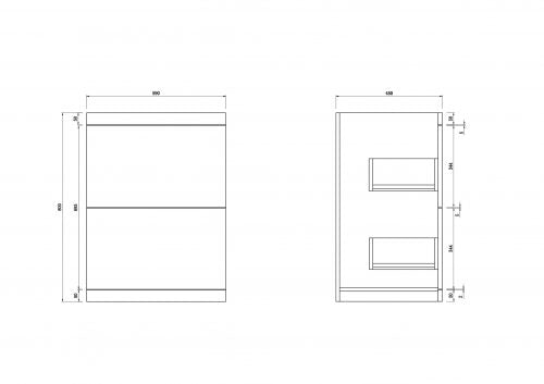 Comet 600 Waterproof Vanity with Ceramic Basin- White