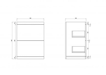 Comet 600 Waterproof Vanity with Ceramic Basin- White