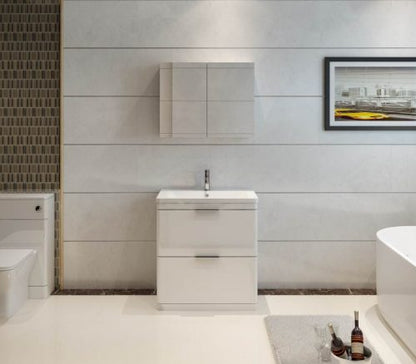 Comet 750 Waterproof Vanity with Ceramic Basin- White