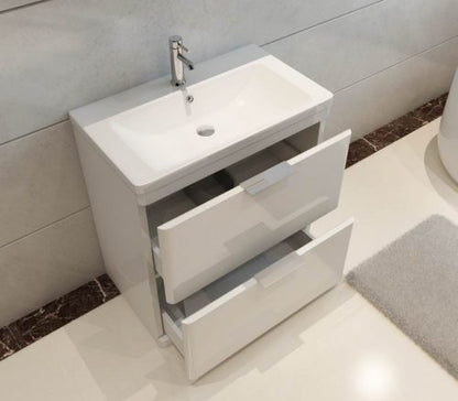 Comet 750 Waterproof Vanity with Ceramic Basin- White
