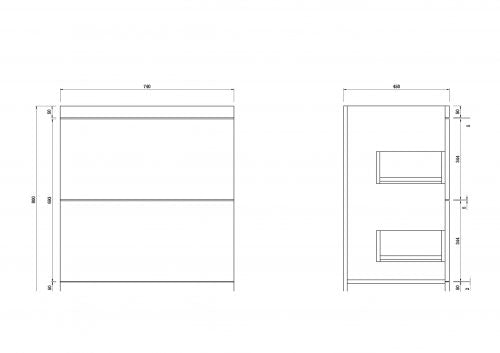 Comet 750 Waterproof Vanity with Ceramic Basin- White