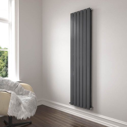 Belgravia Vertical Double Slim Flat Panel Radiator Matt Anthracite - 2 Sizes
