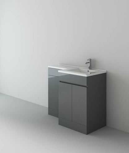Nepara 1100mm Anthracite Grey L Shape Set (600 Unit,500 WC, Basin Right Hand)