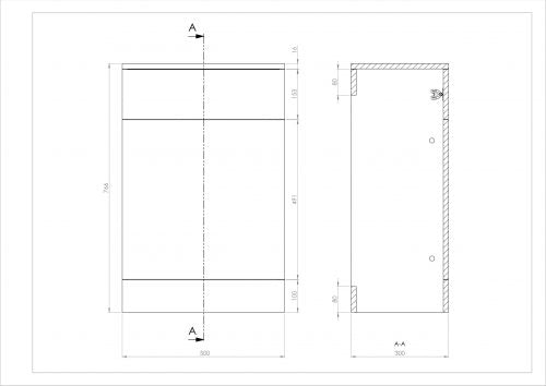 Mars 500x300mm WC Unit (to suit 450,550,650 mm units) Gloss White