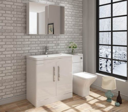 Orion 800 2 Door Floor Standing Vanity Unit With Basin - White