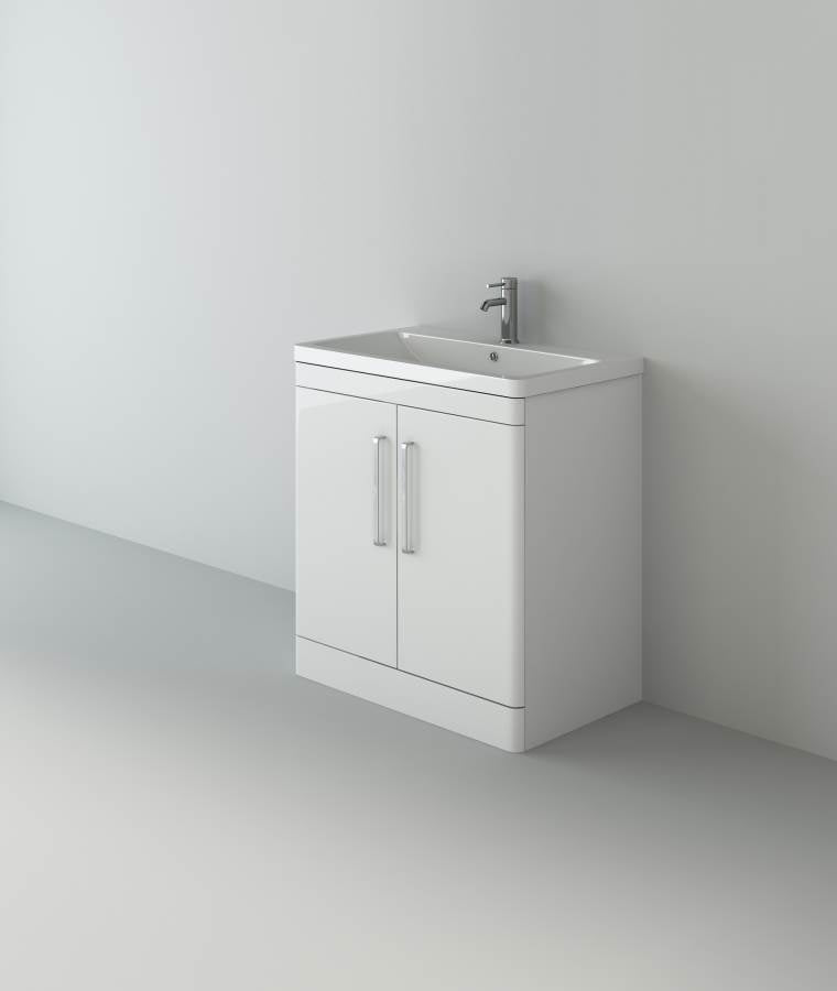Orion 800 2 Door Floor Standing Vanity Unit With Basin - White