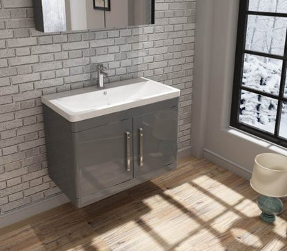Orion 800 2 Door Floor Standing Vanity Unit With Basin - Light Grey