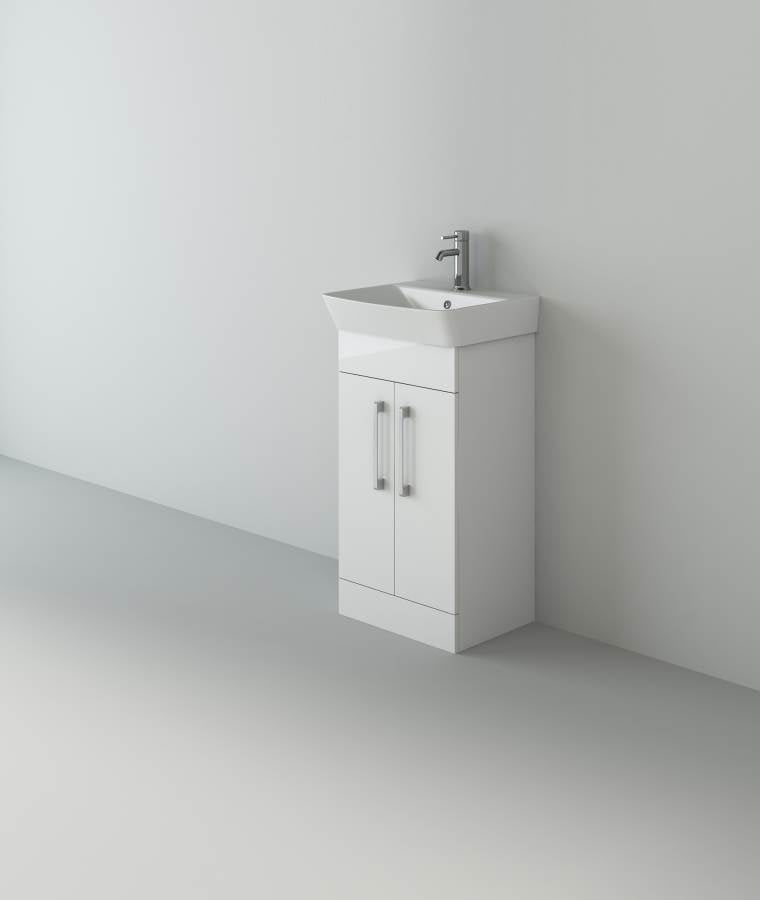 Planet 500mm Vanity Unit and Basin - Gloss White