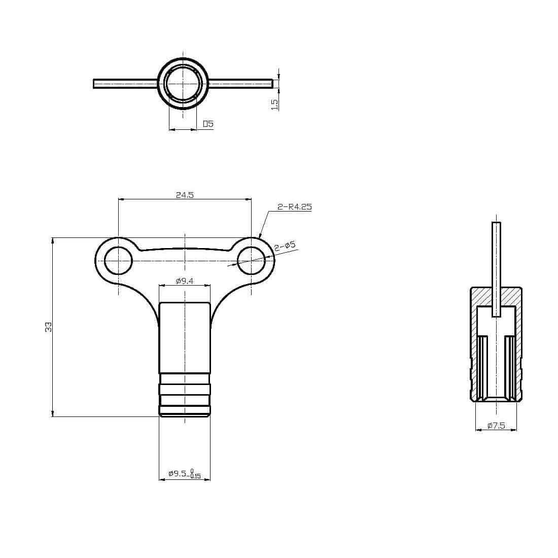 Easy Grip Radiator Bleed Key - Pack of 4 (Brass)