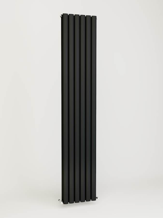 Princia Vertical Double Oval Panel Radiator Matt Anthracite - 3 Sizes