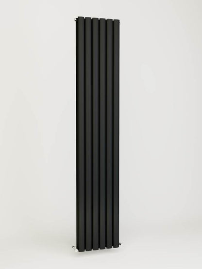 Princia Vertical Double Oval Panel Radiator Matt Anthracite - 3 Sizes