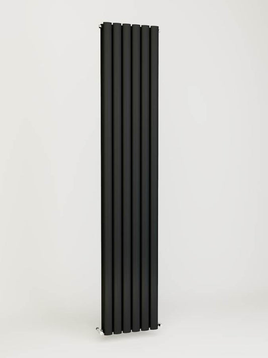Princia Vertical Double Oval Panel Radiator Matt Anthracite - 3 Sizes