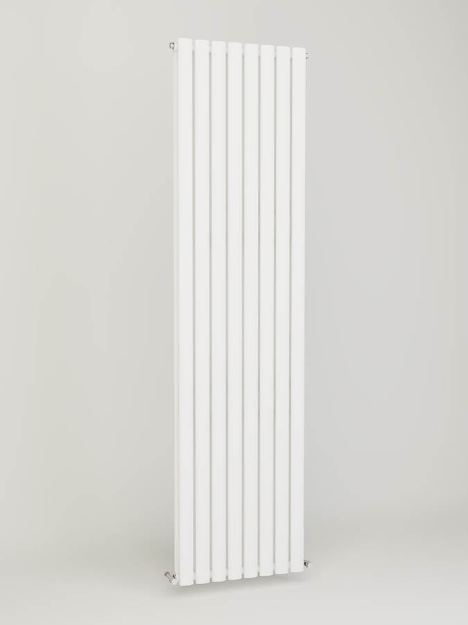 Princia Vertical Double Oval Panel Radiator Matt White - 3 Sizes
