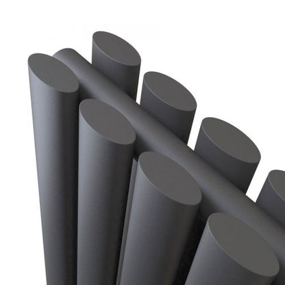 Princia Horizontal Double Oval Panel Radiator Matt Anthracite - 6 Sizes