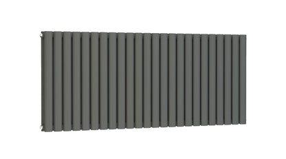 Princia Horizontal Double Oval Panel Radiator Matt Anthracite - 6 Sizes