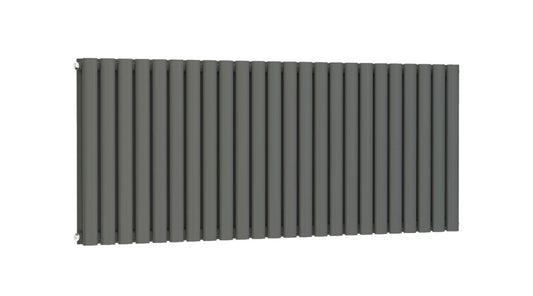 Princia Horizontal Double Oval Panel Radiator Matt Anthracite - 6 Sizes