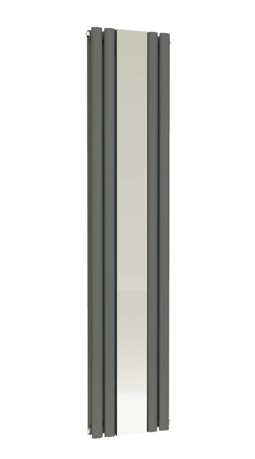 Princia Matt Anthracite Double Panel Mirror Radiator - 1800 x 385mm