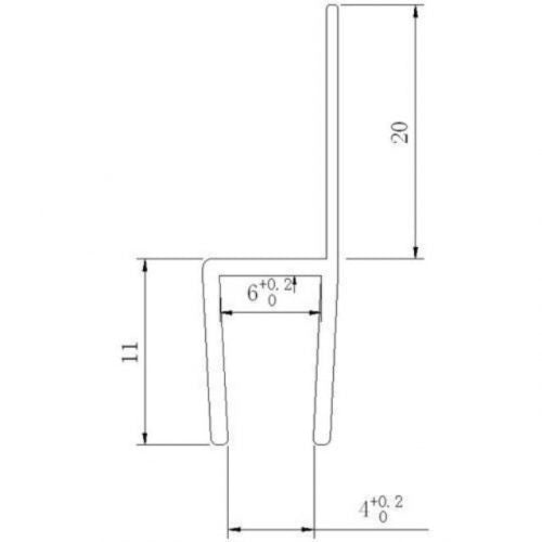 Replacement 900 x 8.6mm (LxW) Bath Screen Seal to fit : (Gap between Bath & Glass = 20mm & Glass thickness 5-6mm