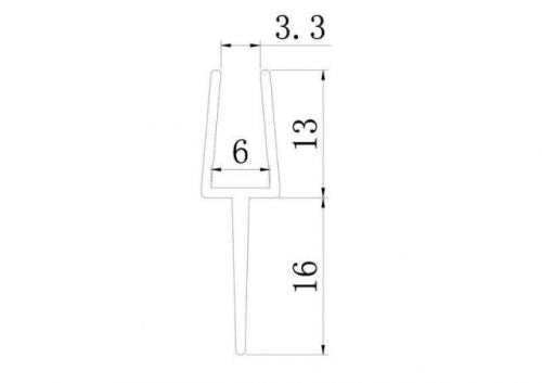 Replacement 900 x 8.6mm (LxW) Bath Screen Seal to fit : (Gap between Bath & Glass = 16mm & Glass thickness 4-6mm