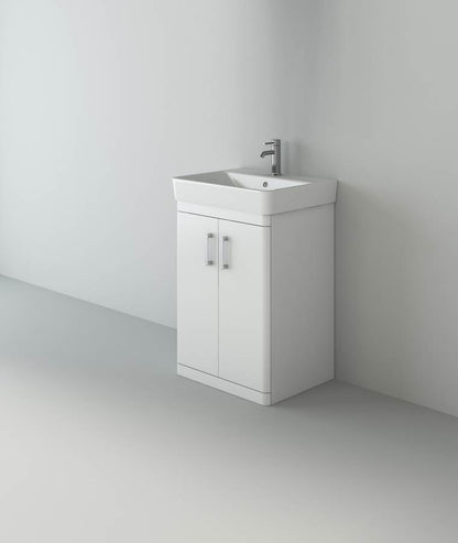 Solar 600 Waterproof Vanity with Ceramic Basin- White
