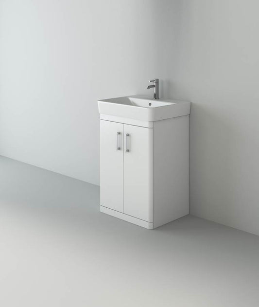 Solar 600 Waterproof Vanity with Ceramic Basin- White