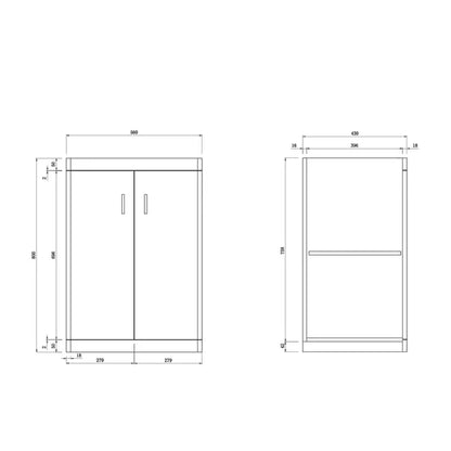 Solar 600mm Luxury Waterproof Vanity Unit Anthracite