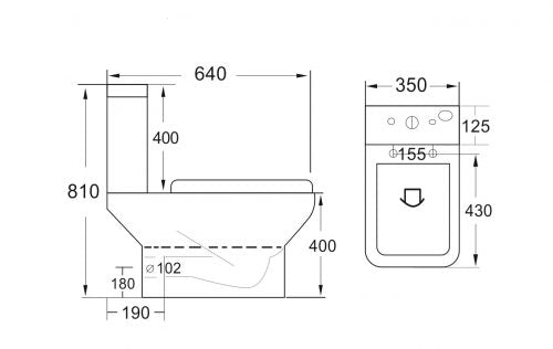 Venice CC Pan, Corner Cistern & Wrap over PP Seat