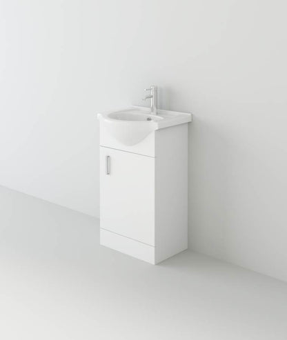Mars 450mm Unit and basin - Gloss White