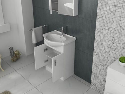Mars 550mm Unit and basin - Gloss White