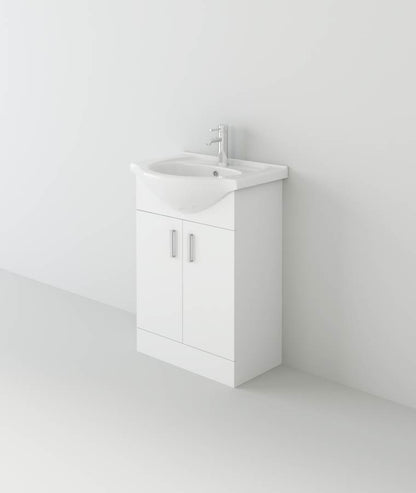 Mars 550mm Unit and basin - Gloss White