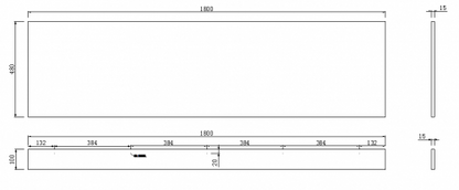 1800mm Acubase Front Bath Panel 2 Pc White