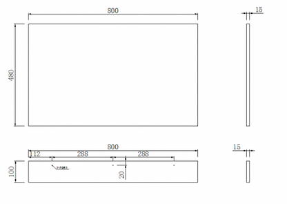 800mm Acubase End Panel 2 Pc White