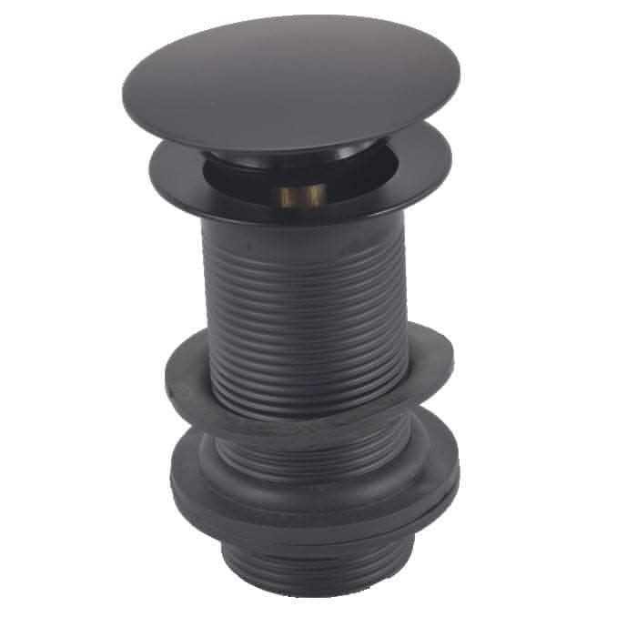 Ideal Full Dome Waste Unslotted - Matt Black