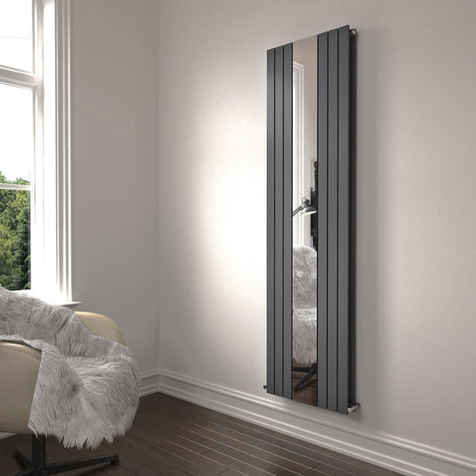 Regalia Vertical Double Flat Panel Mirror Radiator 1800mm x 500mm