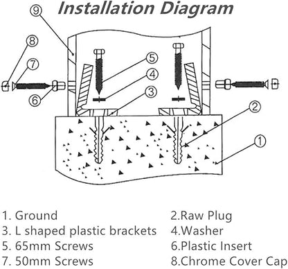 Pan Floor Fixing Kit - L Type