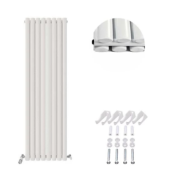 Princia Vertical Double Oval Panel Radiator 1600 x 480mm - 2 Colours