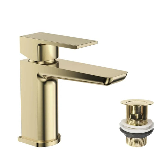 Lunar Soft Square Mono Basin Mixer Tap with Waste - 3 Colours