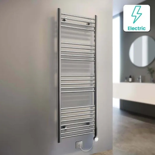 Brixton Straight Heated Towel Rail Chrome - 11 Sizes
