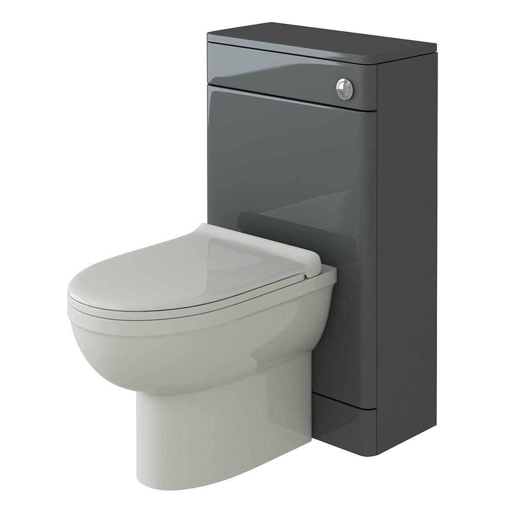 Comet Acubase Waterproof 500mm Toilet Unit - Anthracite Gloss
