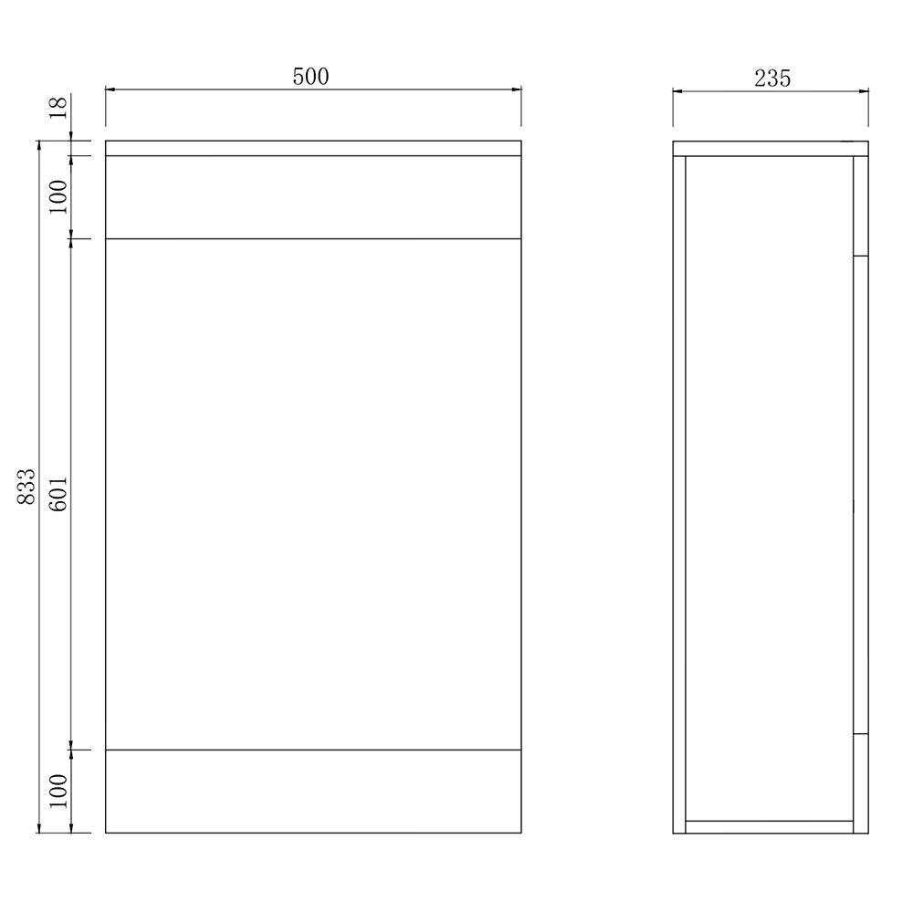 Comet Acubase Waterproof 500mm Toilet Unit - Gloss White